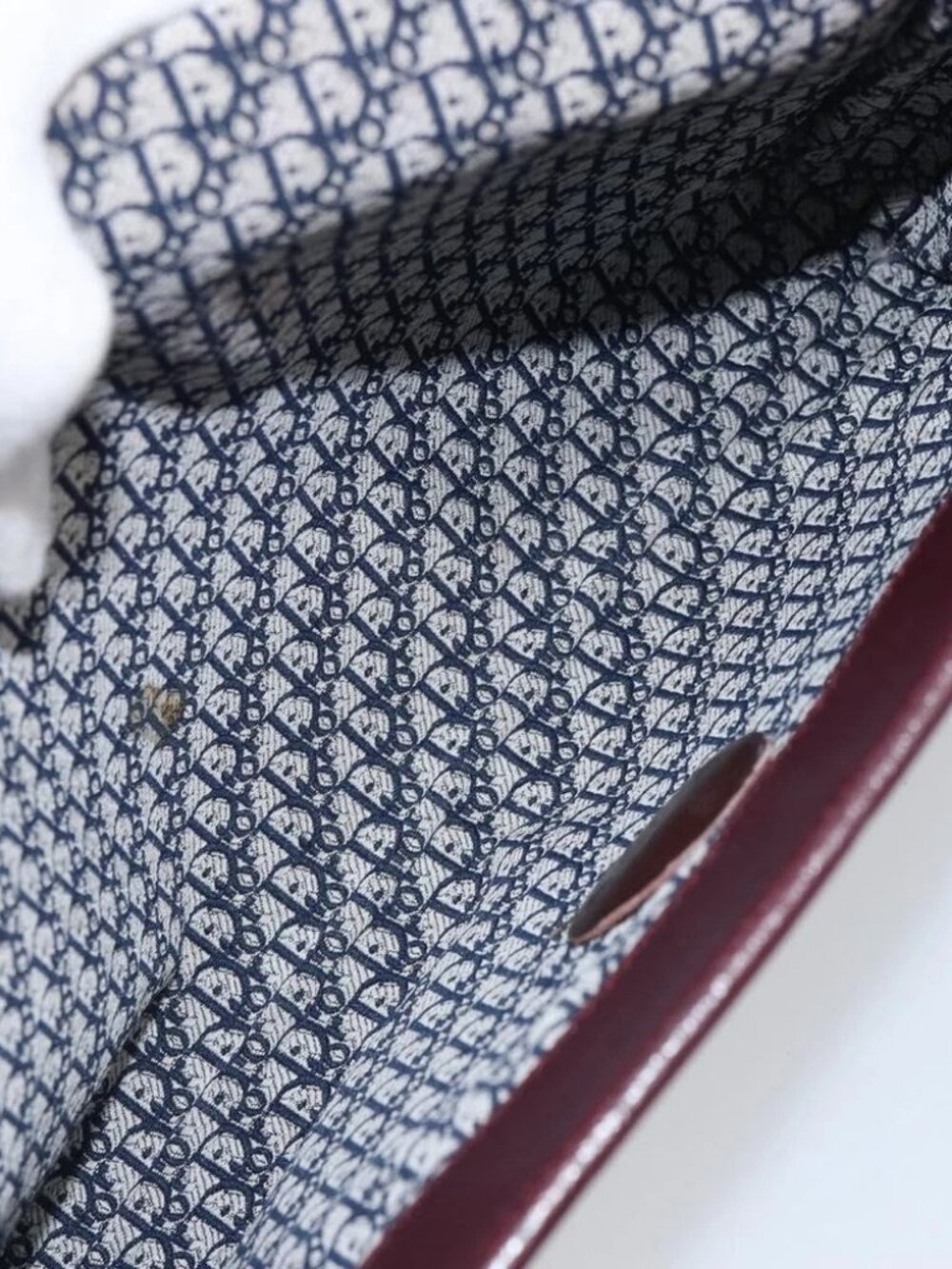 Christian Dior Shoulder Bag Leather Bordeaux Gold Auth - Picture 12 of 14